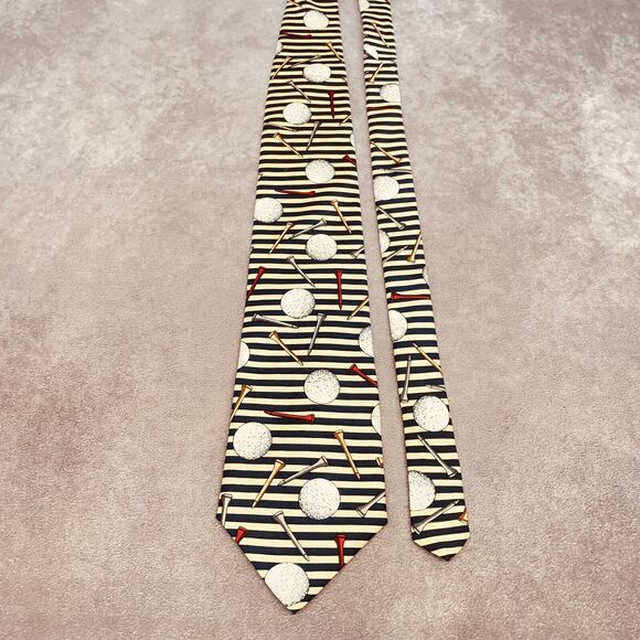 Pebble Beach Concours D'Elegance Compliments of Chrysler Mens Tie Navy Blue Gold - Picture 5 of 7